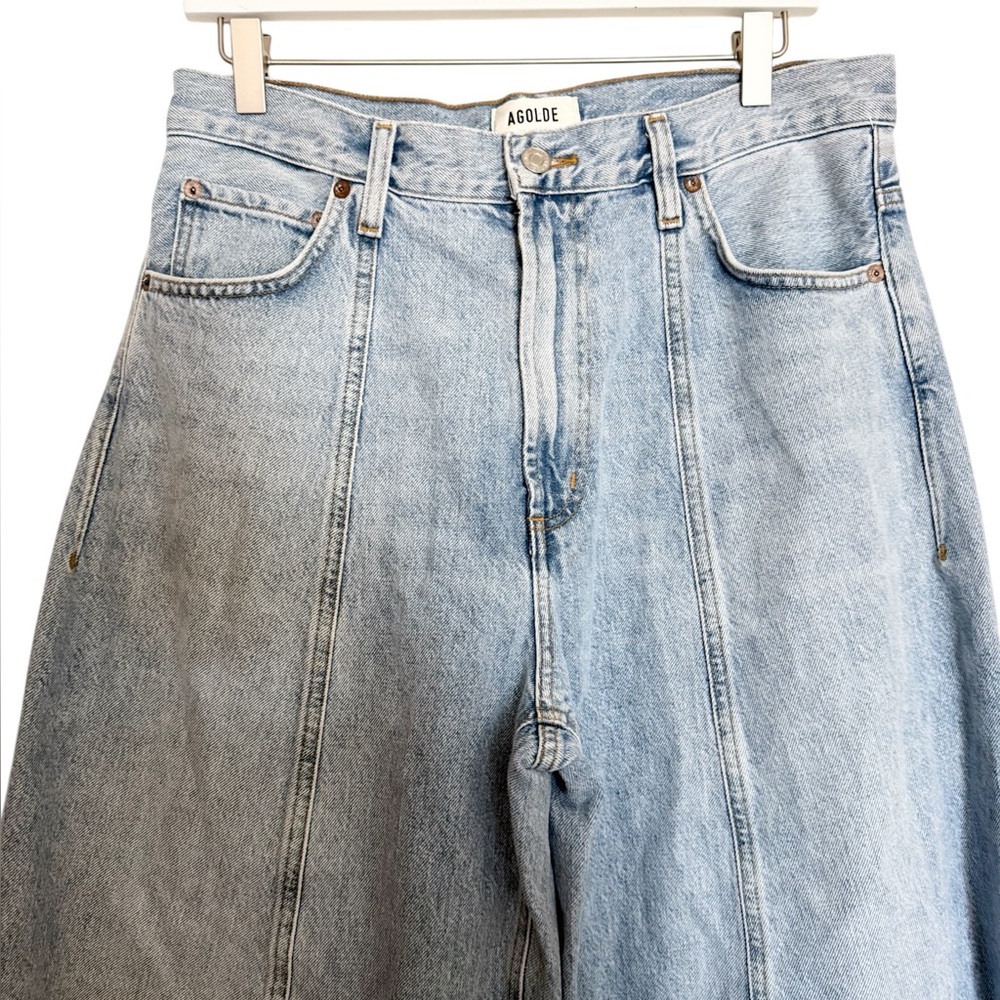 Agolde Light Wash Wide Leg Jeans - Picture 8 of 14